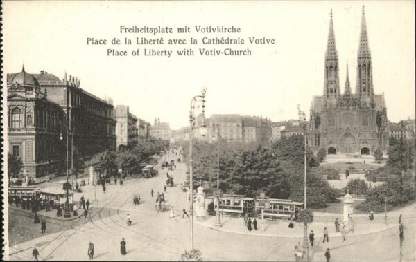 Strassenbahn Freiheitsplatz Votivkirche Wien