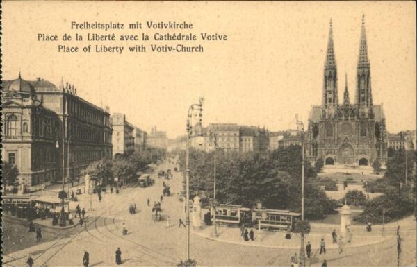 Strassenbahn Freiheitsplatz Votivkirche Wien