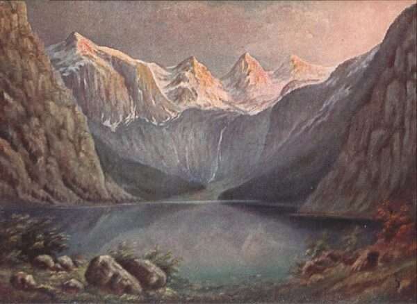 Kuenstlerkarte G Fiebiger Gosausee Dachstein