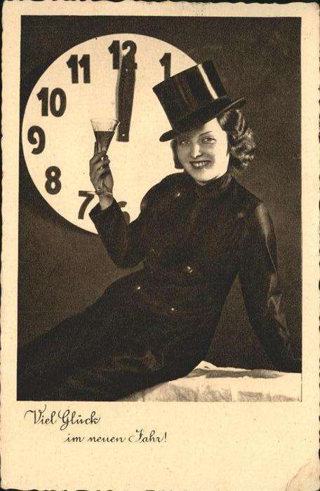 Neujahr Uhr Zylinder