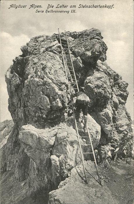 Bergsteigen Klettern Leiter Steinschartenkopf Allgäu Alpen