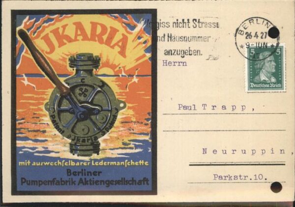 Werbung Berlin Pumpenfabrik Ikaria
