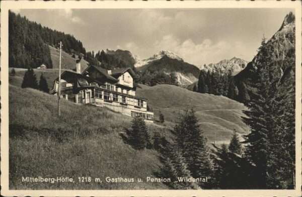 Mittelberg Kleinwalsertal Höhe Gasthasu Pension Wildental