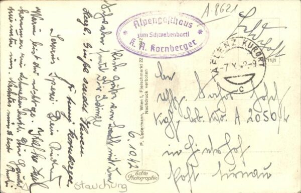 Hochschwab Alpengasthaus Schwanenbartl Feldpost – Bild 2