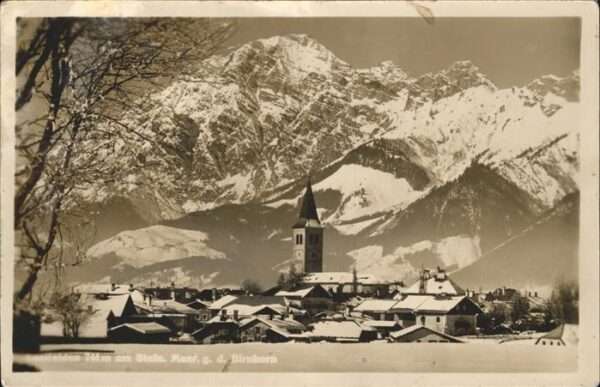 Saalfelden Steinernes Meer Teilansicht Saalfelden Kirche gegen Bir