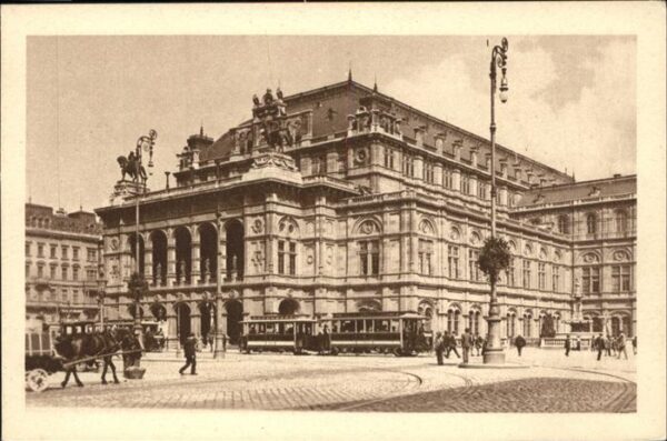 Strassenbahn Pferdekutsche Wien Staatsoper