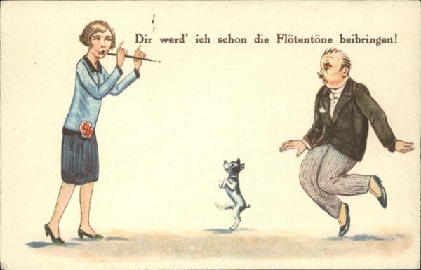 Instrumente Flöte Hund