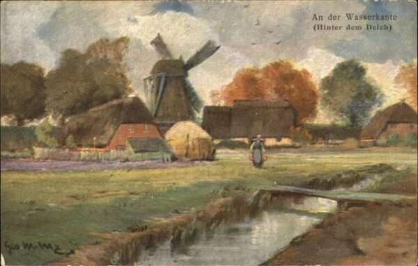 Windmuehle Künstlerkarte Serie 1403