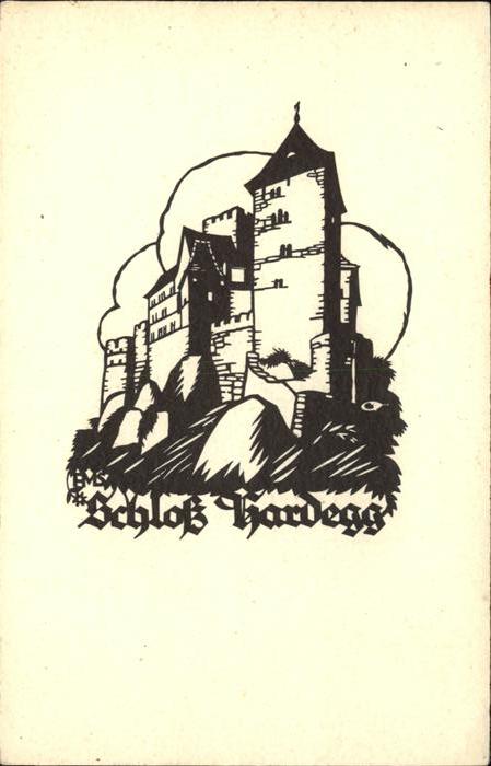 Scherenschnitt Schattenbildkarte Schloss Hardegg AM Schwindt