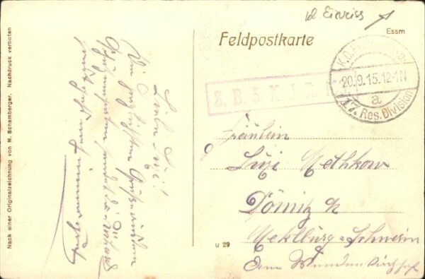 Kuenstlerkarte M Schamberger Mühle Avre Bach St Aurin – Bild 2