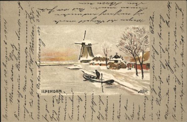 Kuenstlerkarte Windmühle Ilpendam