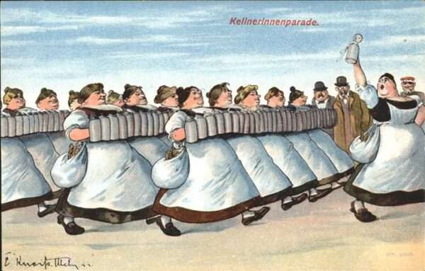 Berufe Kellnerinnenparade Künstlerkarte