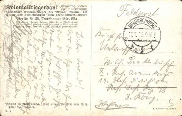 Kuenstlerkarte Peter Paul Müller Nr. 4 Kolonialkrieger – Bild 2