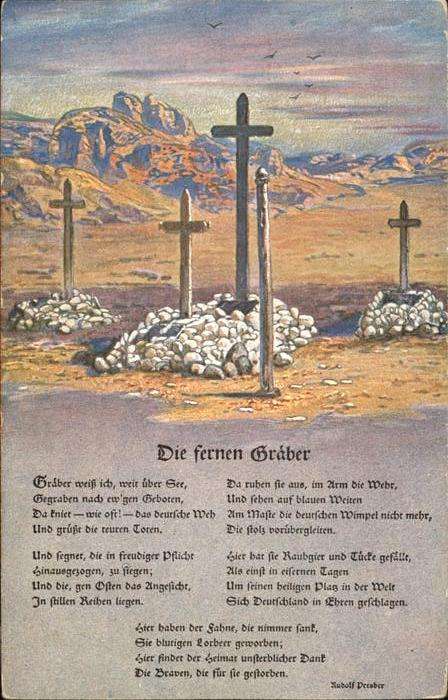 Kuenstlerkarte Rudolf Presber Gedicht Kolonialkriegerd