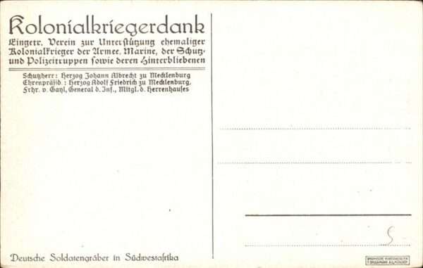 Kuenstlerkarte Rudolf Presber Gedicht Kolonialkriegerd – Bild 2