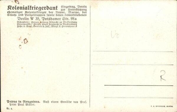 Kuenstlerkarte Peter Paul Müller Nr 4 Kolonialkriegerd – Bild 2