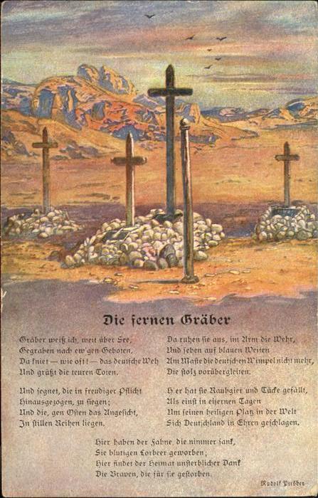 Kuenstlerkarte Rudolf Presber Nr 1 Kolonialkriegerdank