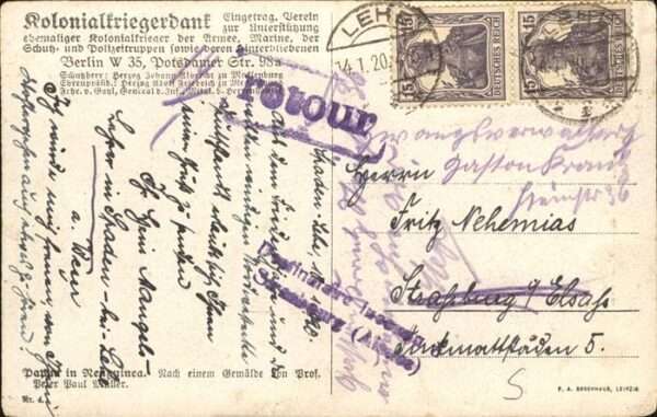 Kuenstlerkarte Peter Paul Müller Kolonialkriegerdank N – Bild 2