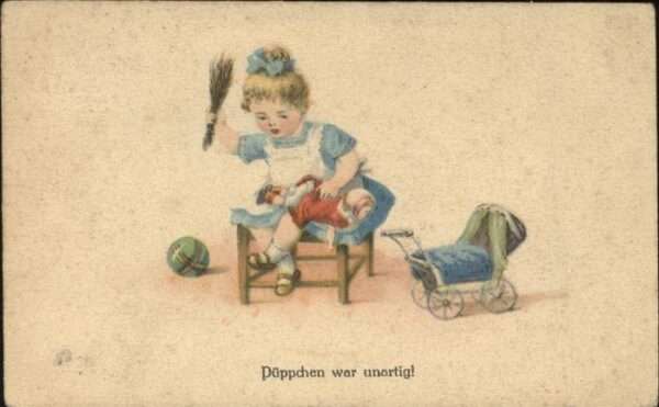 Puppe Doll Poupee Kinderspielzeug Kinderwagen Ball Kind