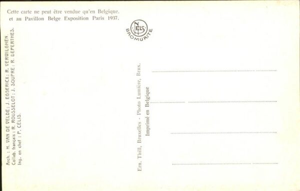 Exposition Internationale Paris 1937 Pavillon de la Belgique – Bild 2