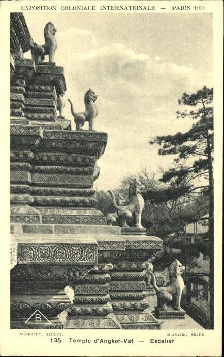 Exposition Coloniale Paris 1931 Temple d Angkor Vat Escalier