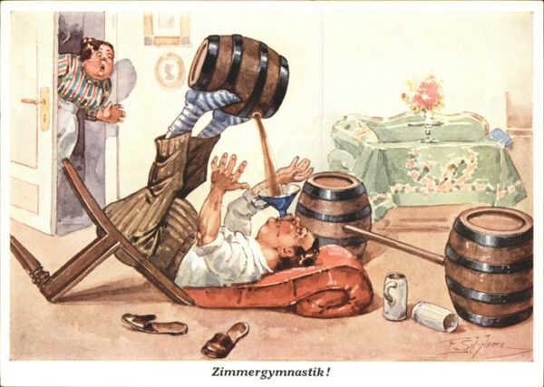Schlemo E Nr 524 Zimmergymastik Humor Bier