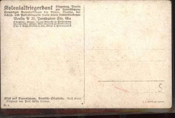 Stoewer Willy Tegel Kolonialkriegerdank Nr 8 Daressalam Ost – Bild 2