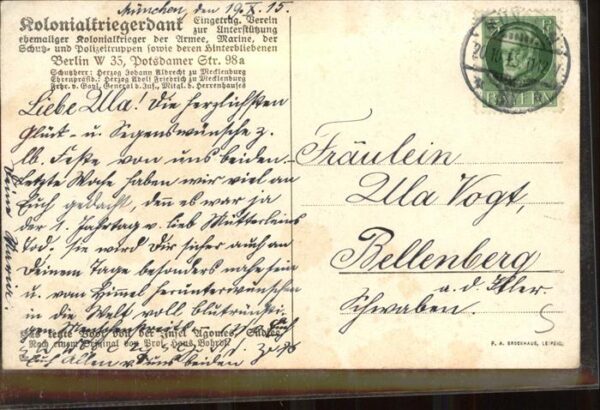 Kuenstlerkarte Hans Bohrdt Kolonialkriegerdank Nr 7 Bo – Bild 2