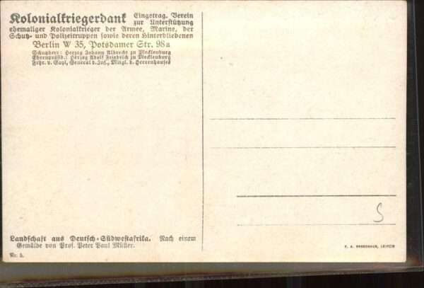 Kuenstlerkarte Peter Paul Müller Kolonialkriegerdank N – Bild 2