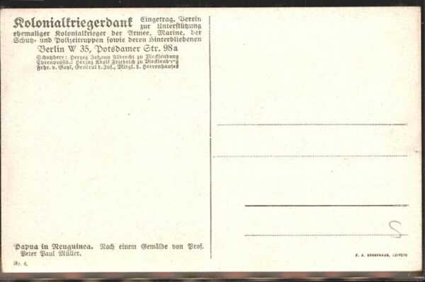 Kuenstlerkarte Peter Paul Müller Kolonialkriegerdank N – Bild 2