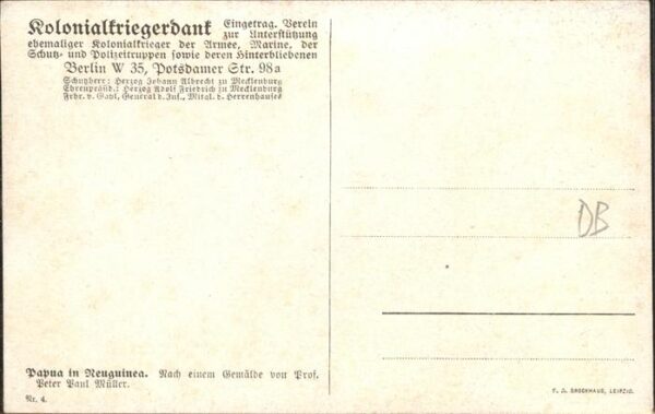 Kuenstlerkarte Paul Peter Müller Kolonialkriegerdank N – Bild 2
