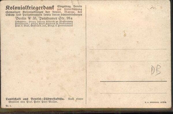 Kuenstlerkarte Peter Paul Müller Kolonialkriegerdank N – Bild 2