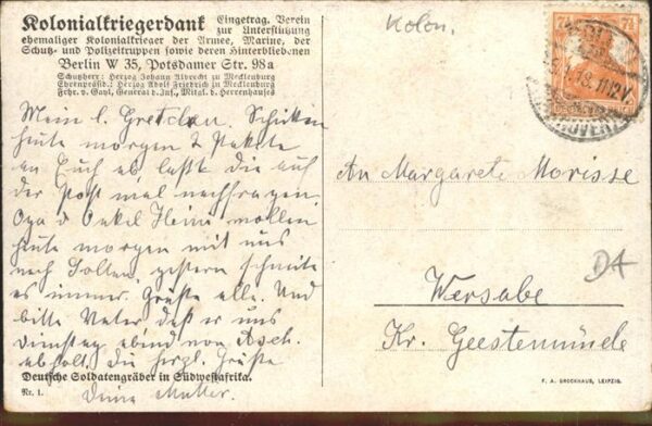 Kuenstlerkarte Rudolf Presber Soldatengräber Kolonialk – Bild 2