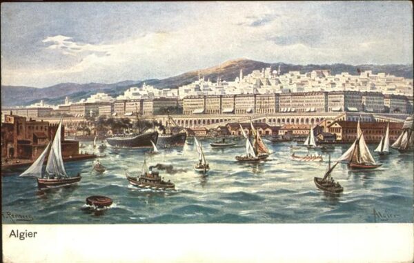 Alger Algerien Teilansicht Hafen Segelboote Künstlerka