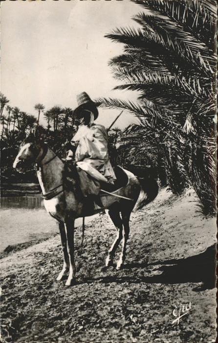 Colomb-Bechar Cavalier au bord de l oued