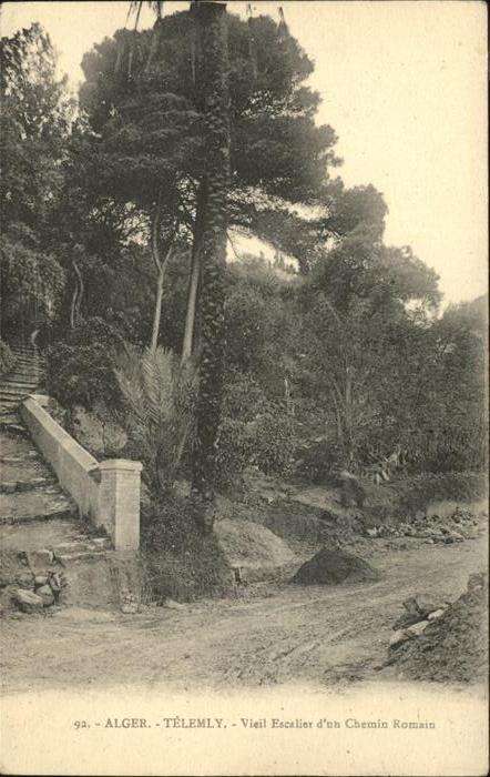 Alger Algerien Vieil Escalier d un Chemin Romain