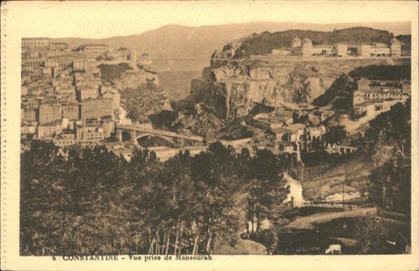 Constantine Algerien Vue prise de Mansourah Brücke