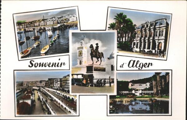 Alger Algerien Statue du Duc d Orleans Hafen Teilansic