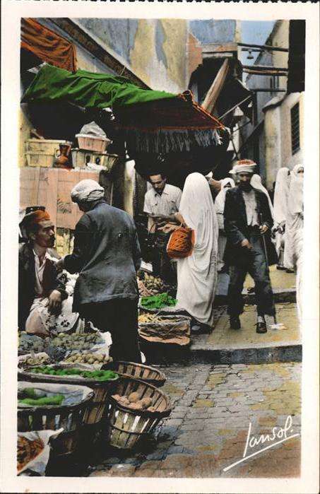 Alger Algerien Rue arabe les marchands Strassenhändler