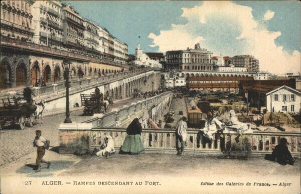 Alger Algerien Rampes descendant au port Pferdekutsche