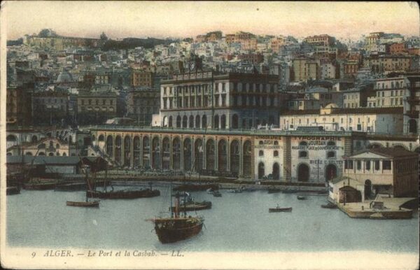 Alger Algerien Le Port et la Casbah Hafen Boote