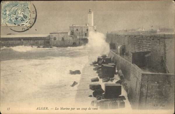 Alger Algerien La Marine par un coup de vent
