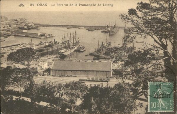 Oran Algerie Le Port vu de la Promenade de Letang Sc