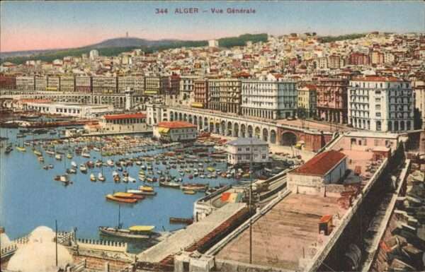 Alger Algerien Vue generale Hafen Boote