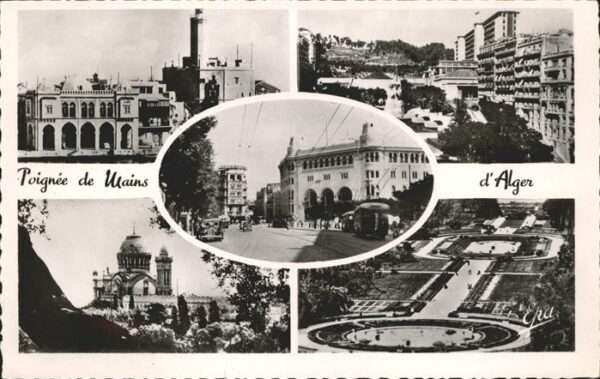 Alger Algerien Poignee de Mains Park Moschee Strassenb