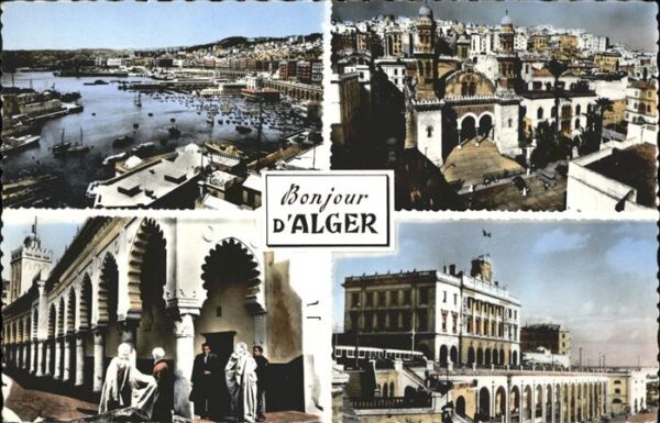 Alger Algerien Vue generale du Port La Cathedrale Le P