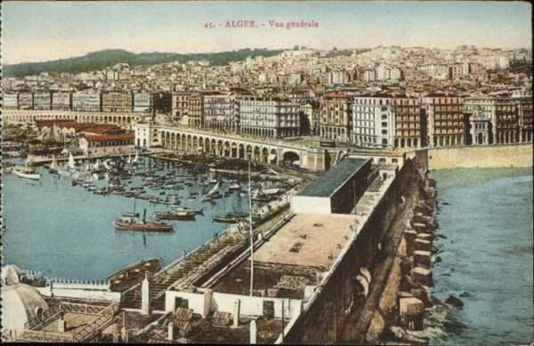 Alger Algerien Vue generale Hafen Boote