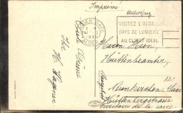 Alger Algerien Vue generale Hafen Schiffe – Bild 2