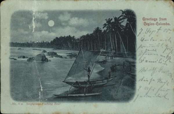 Colombo Ceylon Sri Lanka Singhalese Fisching Boat
