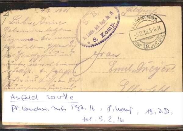 Asfeld Ardennes Dom Vorderseite Feldpost – Bild 2